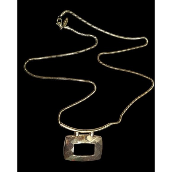 Avenue Geometric Gold Tone Pendant Statement Necklace - Picture 1 of 7